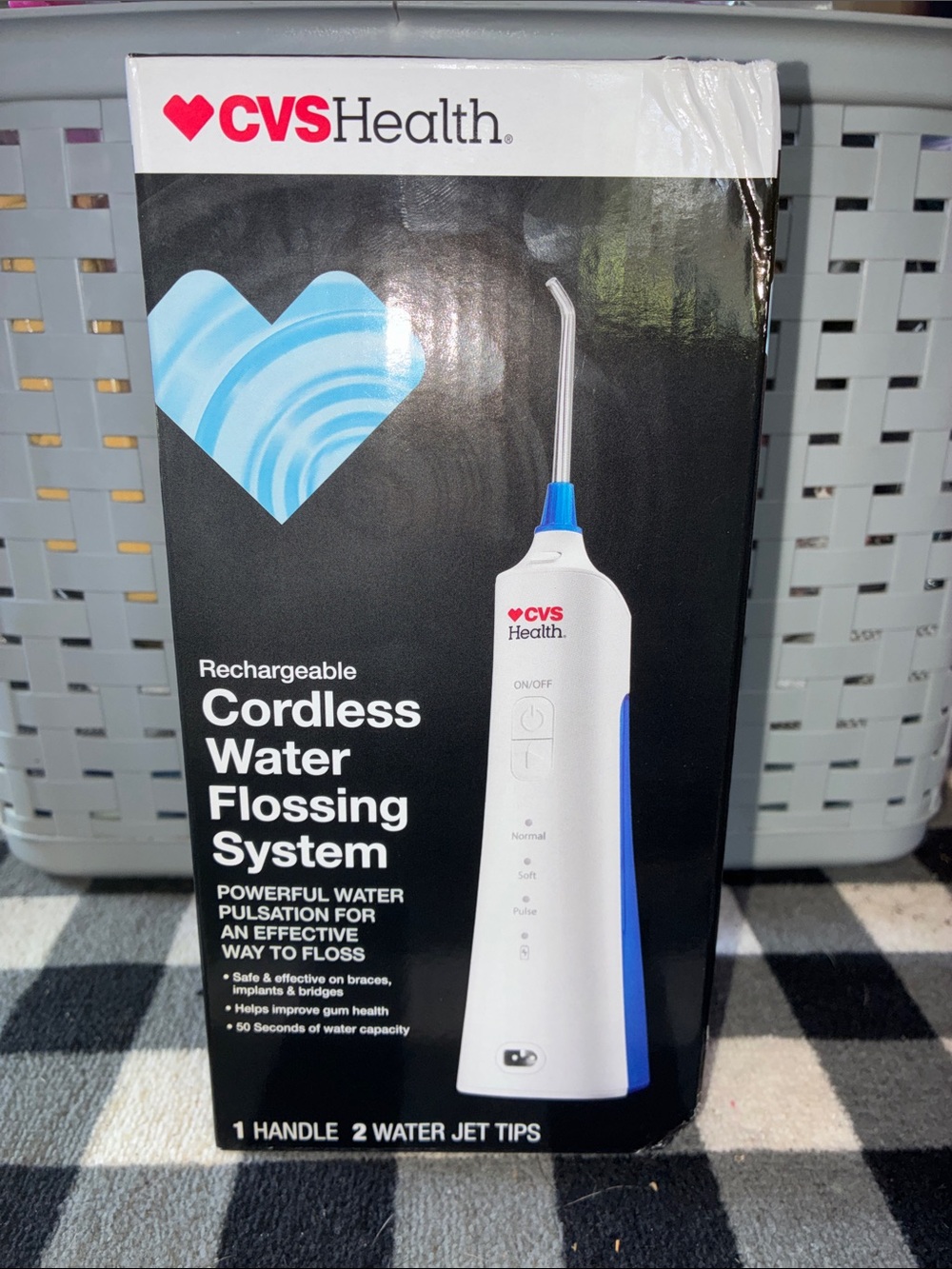 CVS Health Rechargeable Cordless Water Flossing System - White & Blue